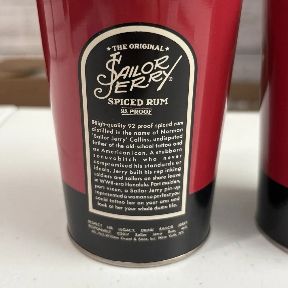 2017 Sailor Jerry Spiced Rum 13.5 oz Metal Tin Cups Set of 2